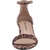 Amazon Essentials Women’s Two Strap Heeled Sandals with Adjustable Ankle Strap, Padded Memory Foam Insole(Leopard)