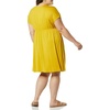 Amazon Essentials Women’s V Neck Elastic Waist Surplice Dress (Available in Plus Size)(Dark Golden Yellow)