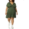 Amazon Essentials Women’s V Neck Elastic Waist Surplice Dress (Available in Plus Size)(Dark Olive)