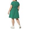 Amazon Essentials Women’s V Neck Elastic Waist Surplice Dress (Available in Plus Size)(Green Floral)