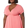 Amazon Essentials Women’s V Neck Elastic Waist Surplice Dress (Available in Plus Size)(Hot Pink)