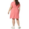 Amazon Essentials Women’s V Neck Elastic Waist Surplice Dress (Available in Plus Size)(Hot Pink)