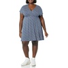 Amazon Essentials Women’s V Neck Elastic Waist Surplice Dress (Available in Plus Size)(Navy Animal Print)