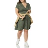 Amazon Essentials Women’s V Neck Elastic Waist Surplice Dress (Available in Plus Size)(Olive Dots)