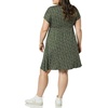 Amazon Essentials Women’s V Neck Elastic Waist Surplice Dress (Available in Plus Size)(Olive Dots)