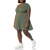 Amazon Essentials Women’s V Neck Elastic Waist Surplice Dress (Available in Plus Size)(Olive Dots)