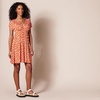 Amazon Essentials Women’s V Neck Elastic Waist Surplice Dress (Available in Plus Size)(Red Floral Print)
