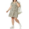 Amazon Essentials Women’s V Neck Elastic Waist Surplice Dress (Available in Plus Size)(Tan Animal Print)