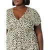 Amazon Essentials Women’s V Neck Elastic Waist Surplice Dress (Available in Plus Size)(Tan Animal Print)