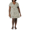 Amazon Essentials Women’s V Neck Elastic Waist Surplice Dress (Available in Plus Size)(Tan Animal Print)