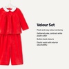 Amazon Essentials x Sofia Grainge Toddler and Baby Girls’ Corduroy Velour Set with Gathered Yoke, Poplin Collar, Elastic Waist