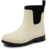 Amazon Essentials Women’s Chelsea Ankle Rain Boot(Ivory)