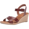 Amazon Essentials Women’s Espadrille Wedge Sandal with Adjustable Buckle, Elastic Strap(Brown)