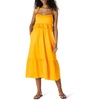 Amazon Essentials Women’s Fit and Flare Empire Waist Sweetheart Neck Cotton Sateen Tiered Maxi Dress(Golden Yellow)