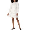 Amazon Essentials Women’s Regular-Fit Cotton Sateen Tiered Shirt Dress with Puff Shoulder Sleeves, Collar Band, Button-Front(White)