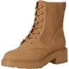 Amazon Essentials Women’s Rubberized Combat Boot with Chunky Outsole(Dark Tan)