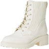 Amazon Essentials Women’s Rubberized Combat Boot with Chunky Outsole(Ecru Faux Leather)
