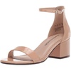 Amazon Essentials Women’s Two Strap Heeled Sandals with Adjustable Ankle Strap, Padded Memory Foam Insole(Beige)
