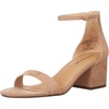 Amazon Essentials Women’s Two Strap Heeled Sandals with Adjustable Ankle Strap, Padded Memory Foam Insole(Tan)
