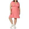 Amazon Essentials Women’s V Neck Elastic Waist Surplice Dress (Available in Plus Size)(Hot Pink)