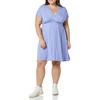 Amazon Essentials Women’s V Neck Elastic Waist Surplice Dress (Available in Plus Size)(Soft Violet)