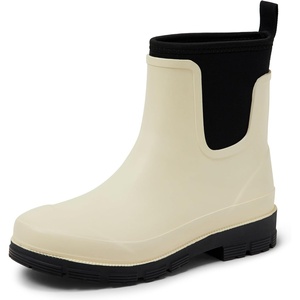Amazon Essentials Women’s Chelsea Ankle Rain Boot(Ivory)