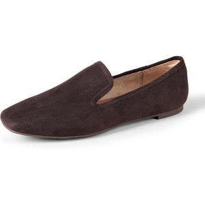 Amazon Essentials Women’s Soft Minimal Slip-On Loafer with Flexible Outsole(Dark Brown Faux Suede)