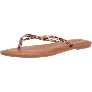 Amazon Essentials Women’s Thong Sandal(Light Brown Leopard)