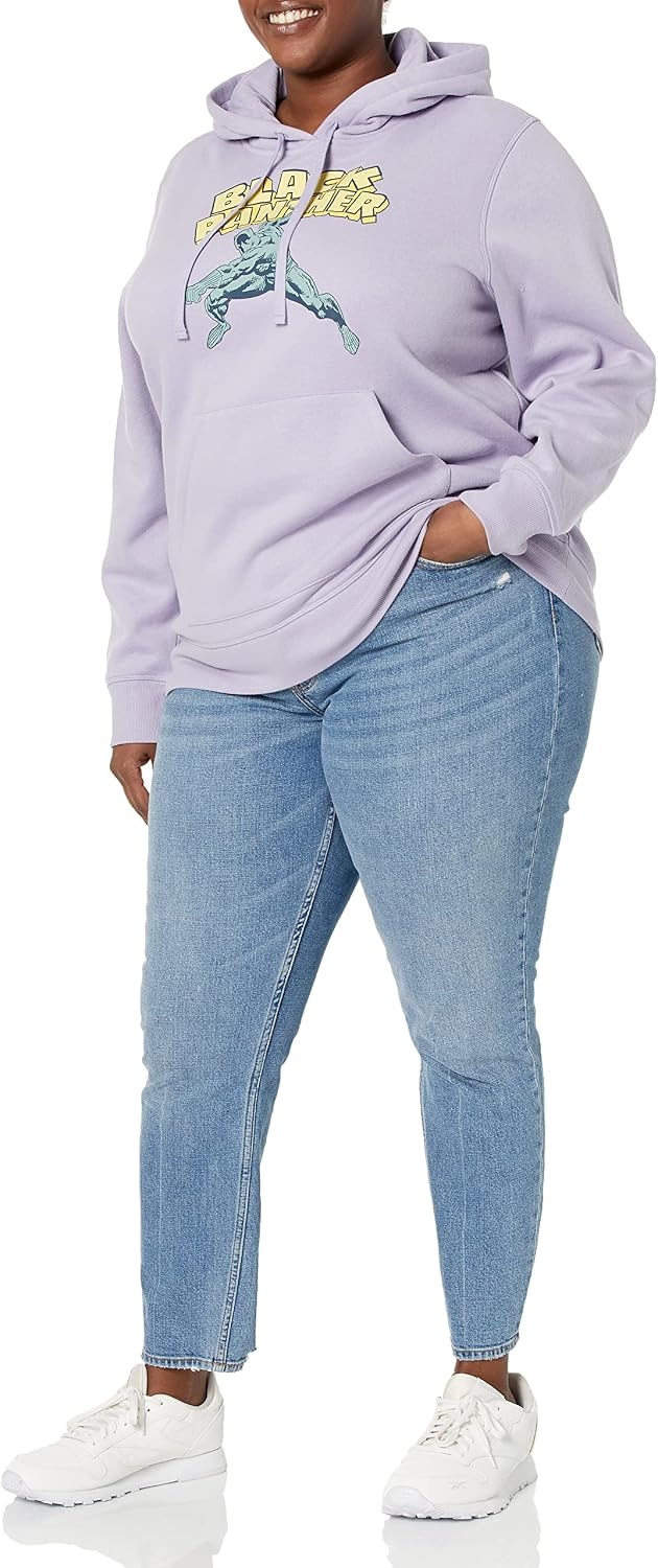 image:imageAmazon Essentials Disney Marvel Star Wars Princess Womens Fleece Hooded Pullover Sweatshirts Available in Plus SizeMarvel Black Panther