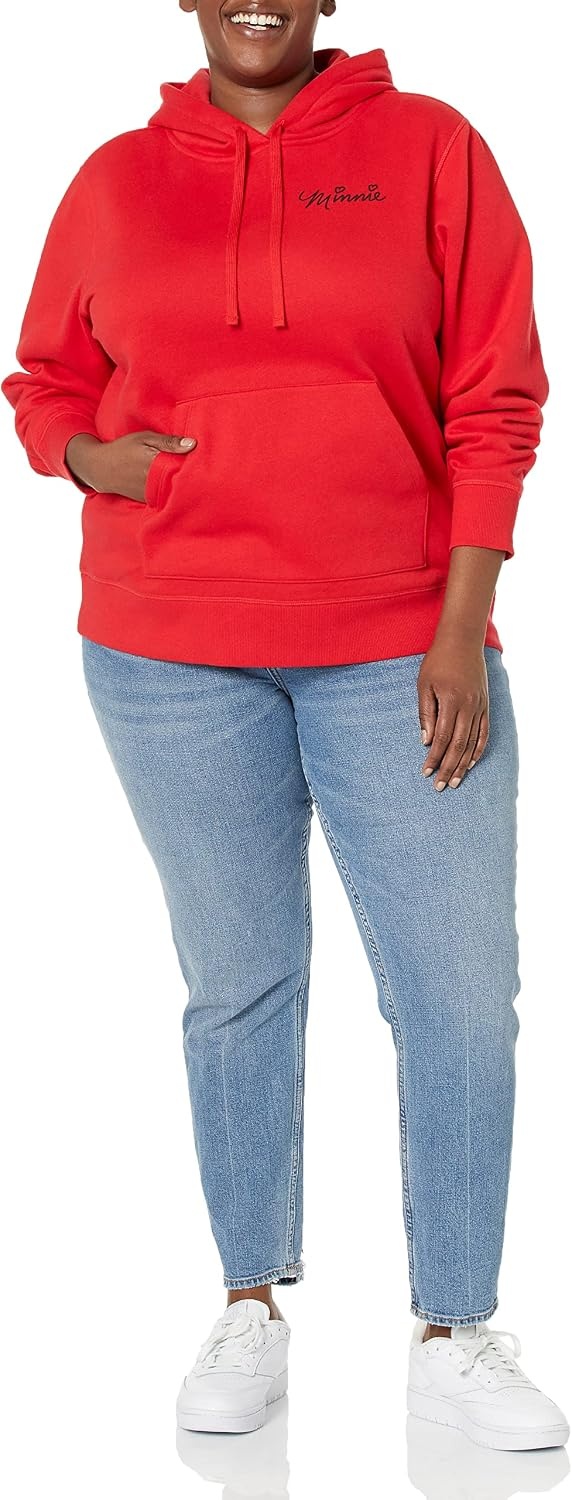 image:imageAmazon Essentials Disney Marvel Star Wars Princess Womens Fleece Hooded Pullover Sweatshirts Available in Plus SizeMinnie