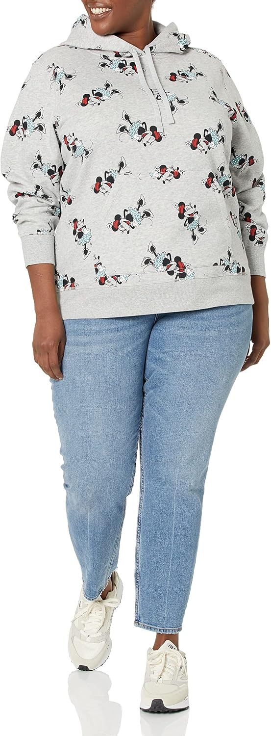 image:imageAmazon Essentials Disney Marvel Star Wars Princess Womens Fleece Hooded Pullover Sweatshirts Available in Plus SizeMinnie Icons