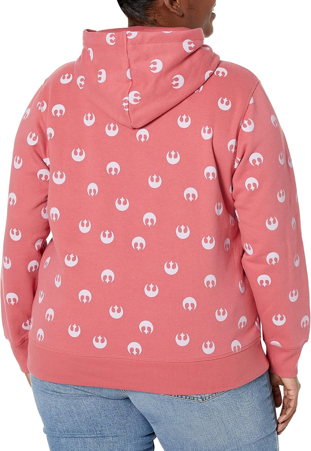 image:imageAmazon Essentials Disney Marvel Star Wars Princess Womens Fleece Hooded Pullover Sweatshirts Available in Plus SizePink Star Wars Rebel