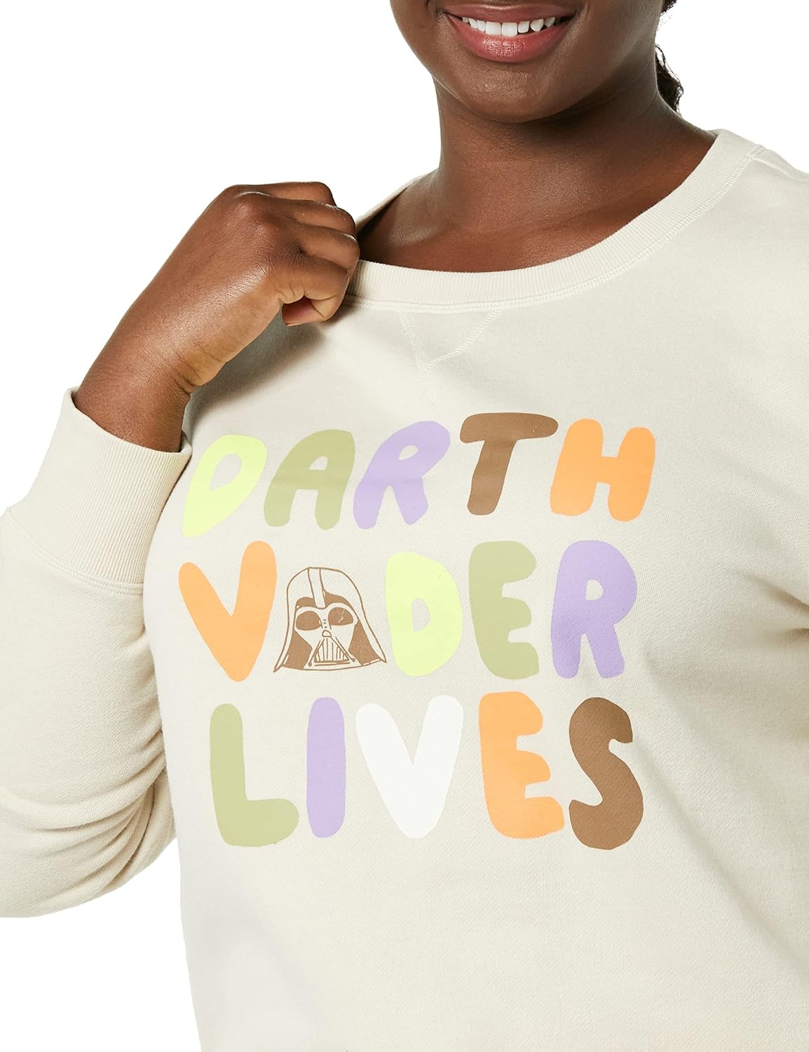 image:imageAmazon Essentials Disney Marvel Star Wars Princess Womens Long Sleeve Fleece Crew SweatshirtsStar Wars Vader Lives