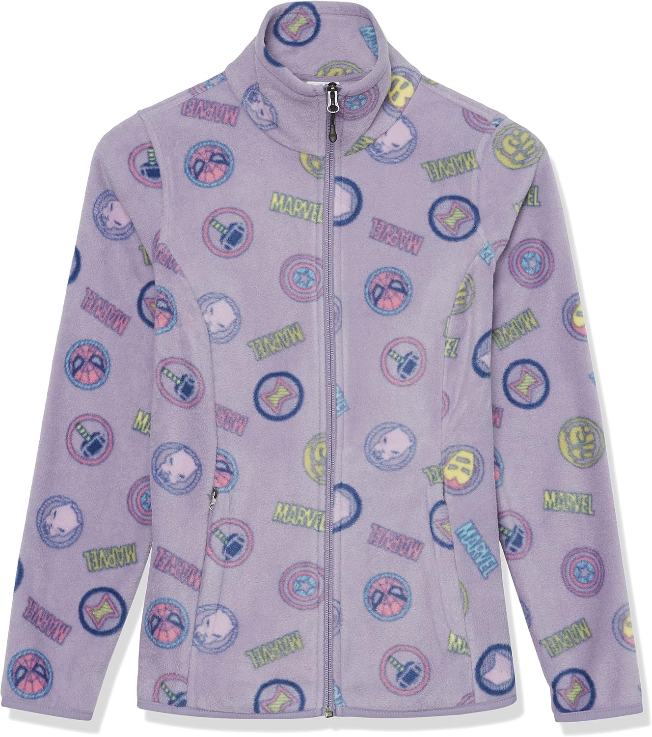 image:imageAmazon Essentials Disney Marvel Star Wars Princess Womens Long Sleeve Polar Fleece FullZip Mock Outerwear JacketMarvel Logo