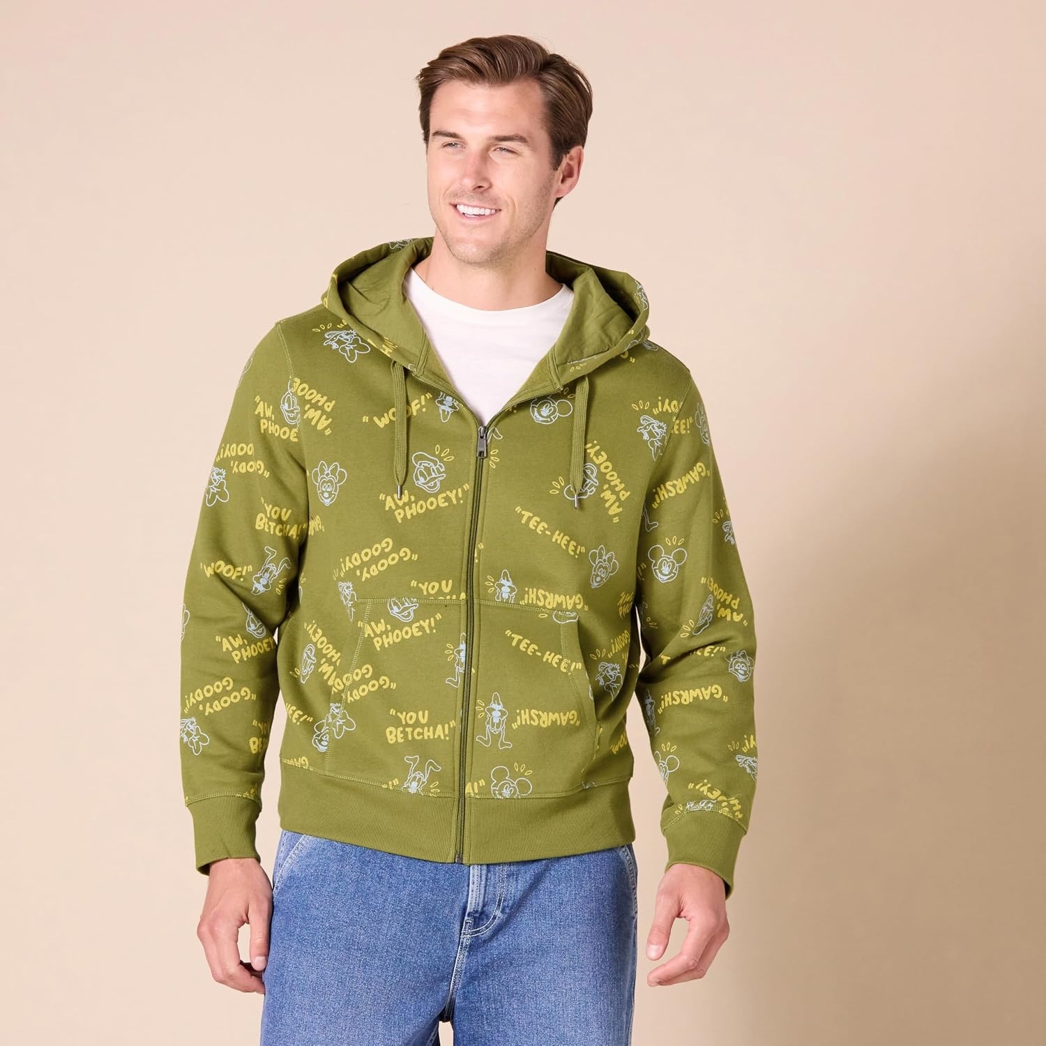 image:imageAmazon Essentials Disney Marvel Star Wars Mens Fleece FullZip Hoodie Sweatshirts Discontinued ColorsMickey and Friends