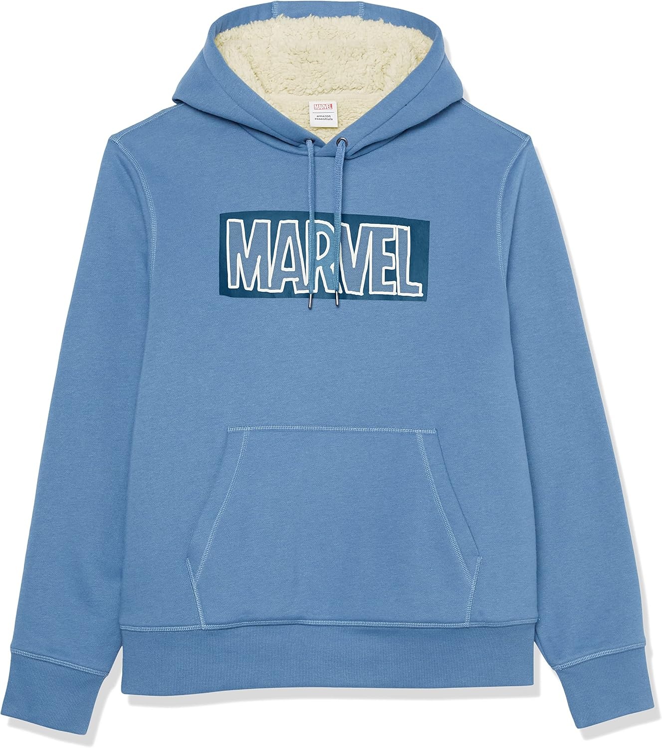 image:imageAmazon Essentials Disney Marvel Star Wars Mens SherpaLined Hooded Pullover SweatshirtMarvel Logo