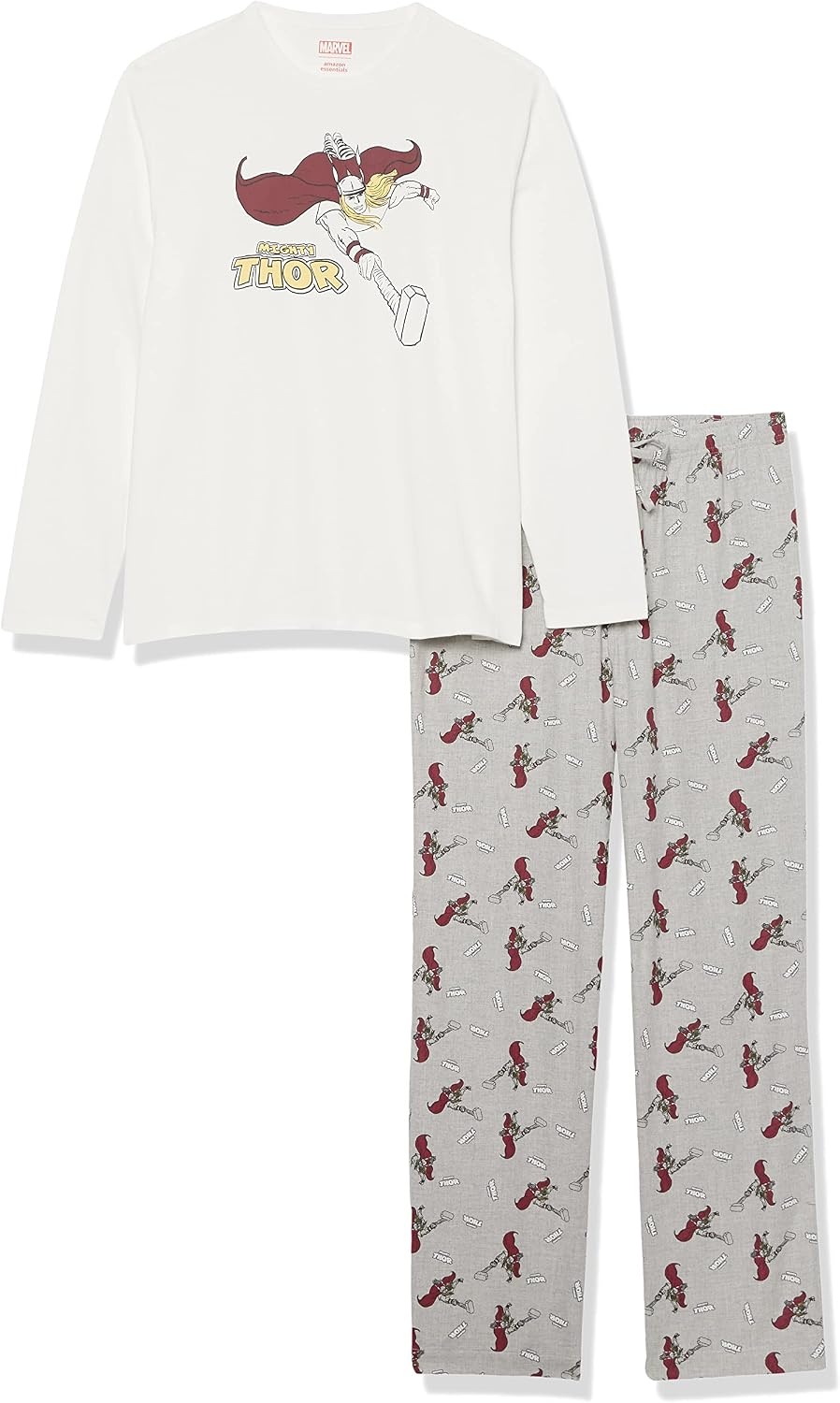 image:imageAmazon Essentials Disney Marvel Star Wars Mens Soft amp Comfortable Flannel Pajama Sleep SetsMarvel Thor