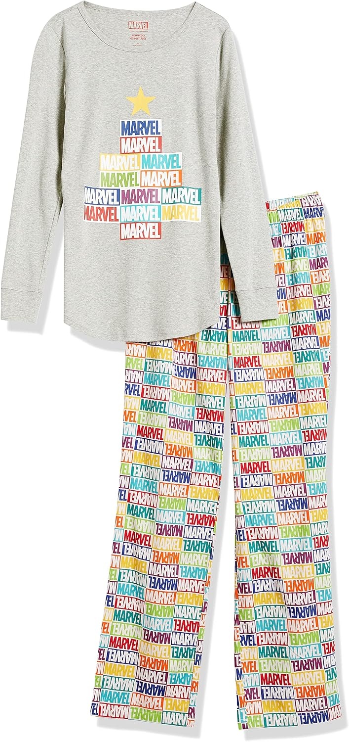 image:imageAmazon Essentials Disney Marvel Star Wars Womens Flannel Pajama Sleep Sets PJs Pants NightwearMarvel Holiday Bricks