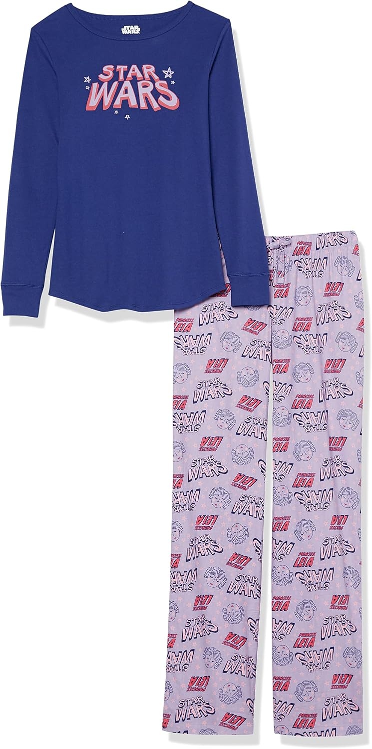 image:imageAmazon Essentials Disney Marvel Star Wars Womens Flannel Pajama Sleep Sets PJs Pants NightwearStar Wars Logo Leia Womens
