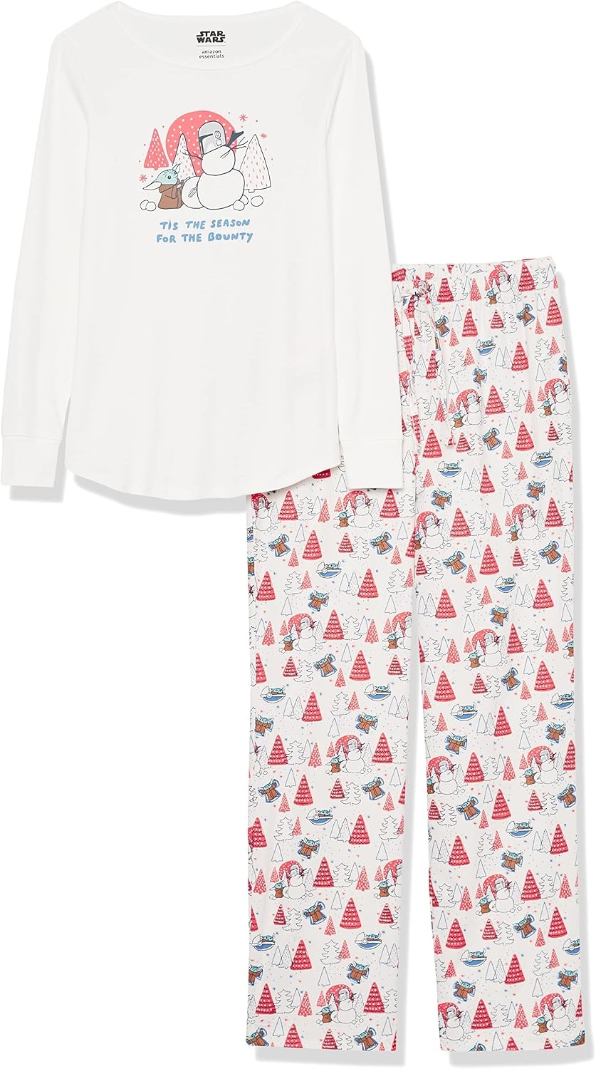 image:imageAmazon Essentials Disney Marvel Star Wars Womens Flannel Pajama Sleep Sets PJs Pants NightwearStar Wars Mando Winter Womens