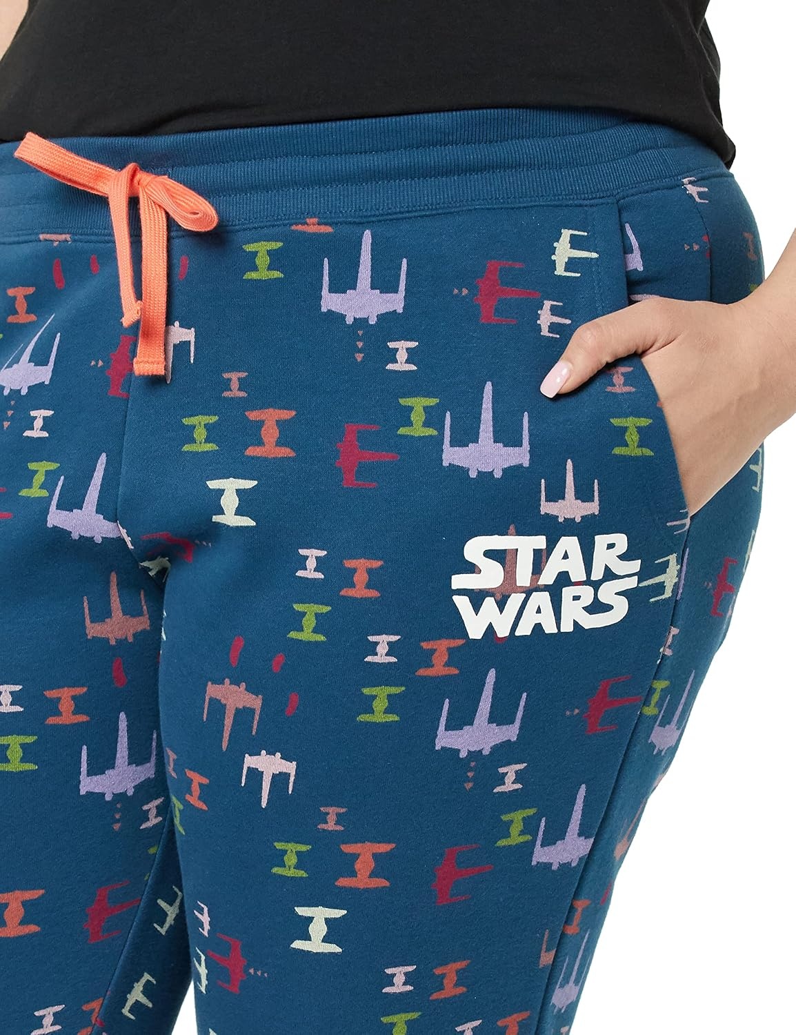image:imageAmazon Essentials Disney Marvel Star Wars Womens French Terry Fleece Jogger SweatpantsMulticolor
