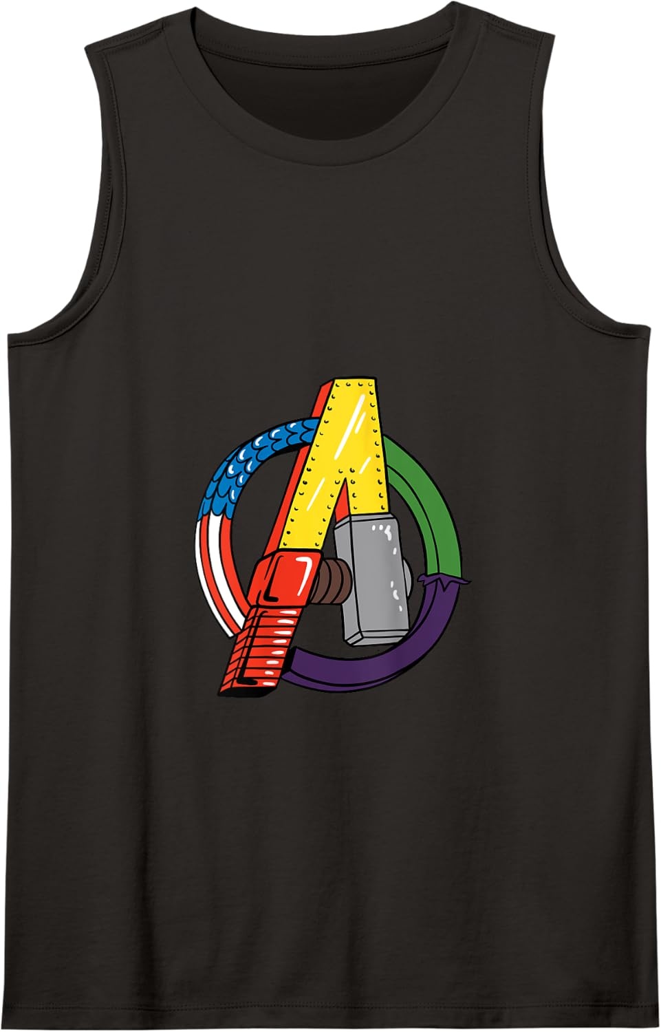 image:imageAmazon Essentials Marvel Avengers Multi Hero Logo Collage Tank TopBlack