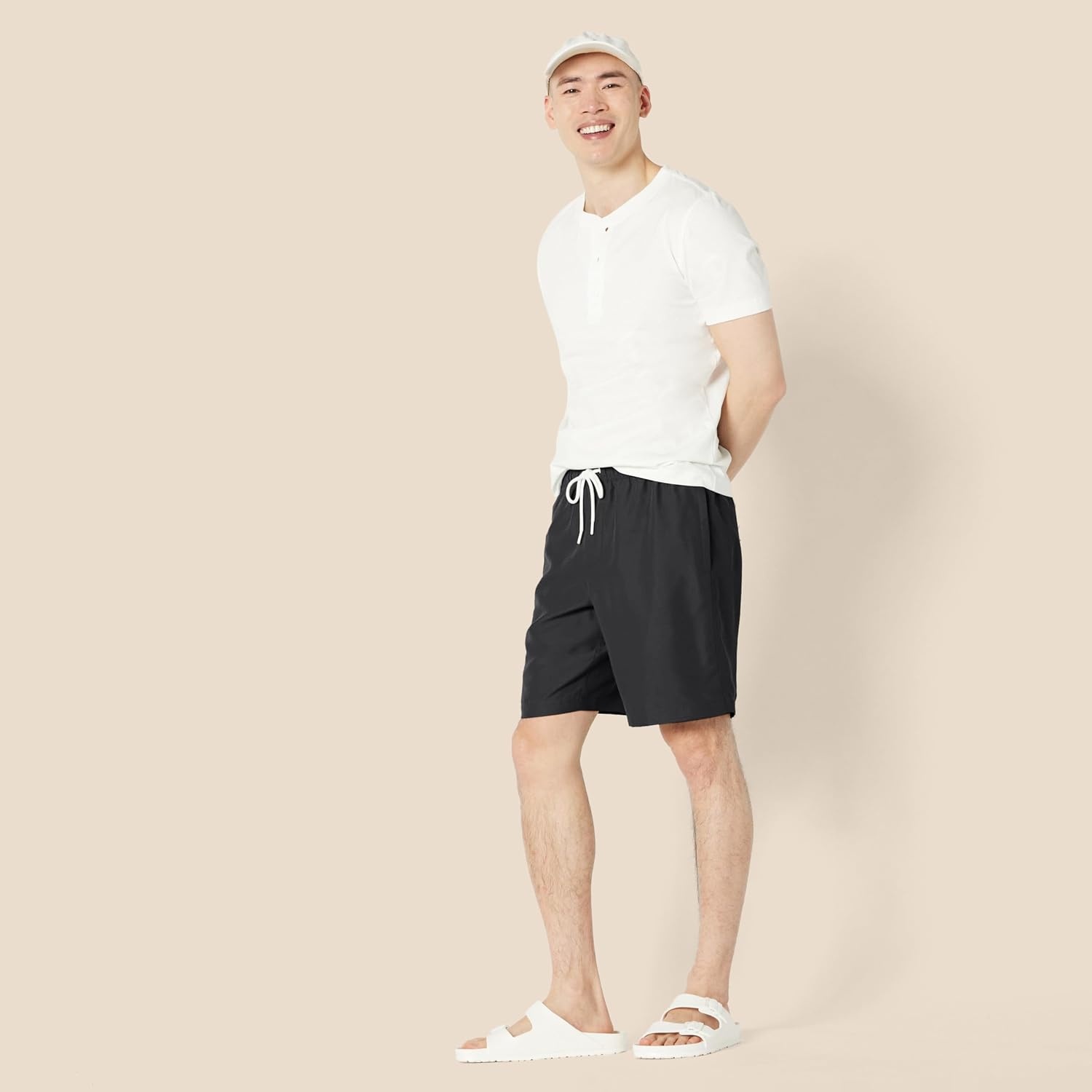 image:imageAmazon Essentials Mens Mens 9 QuickDry Lightweight Breathable Swim Trunk with Mesh LinerBlack