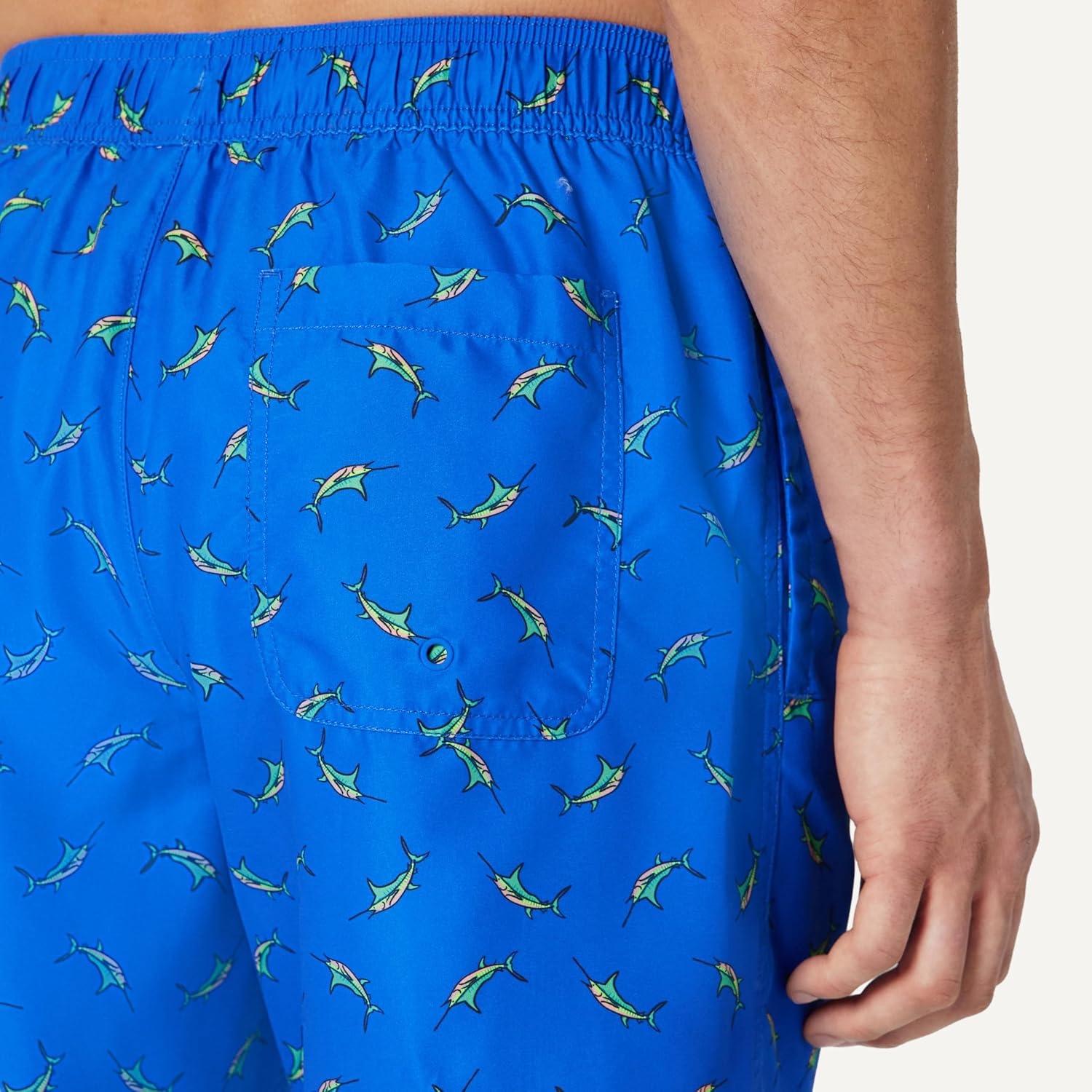 image:imageAmazon Essentials Mens Mens 9 QuickDry Lightweight Breathable Swim Trunk with Mesh LinerBright Blue Swordfish
