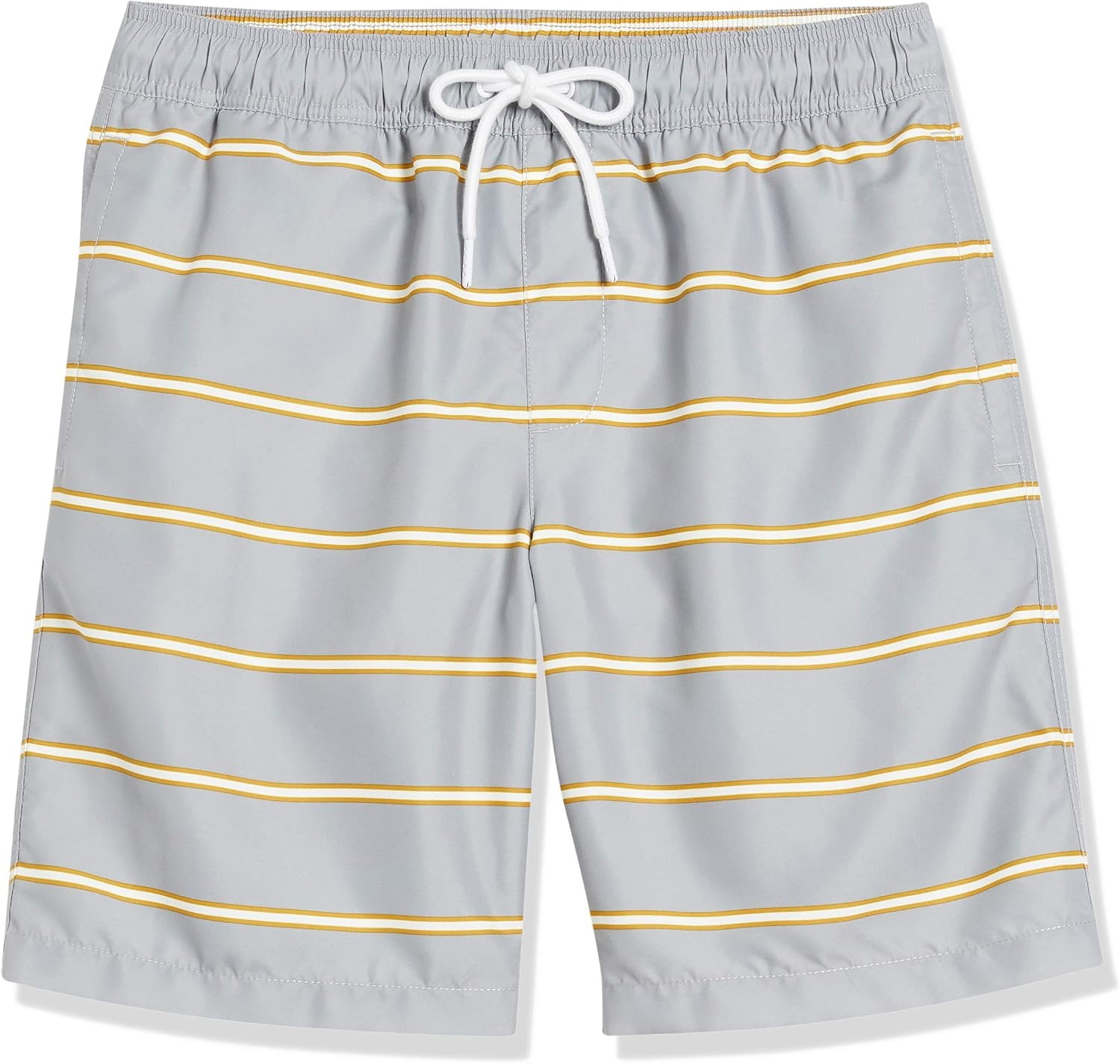 image:imageAmazon Essentials Mens Mens 9 QuickDry Lightweight Breathable Swim Trunk with Mesh LinerGrey Stripe