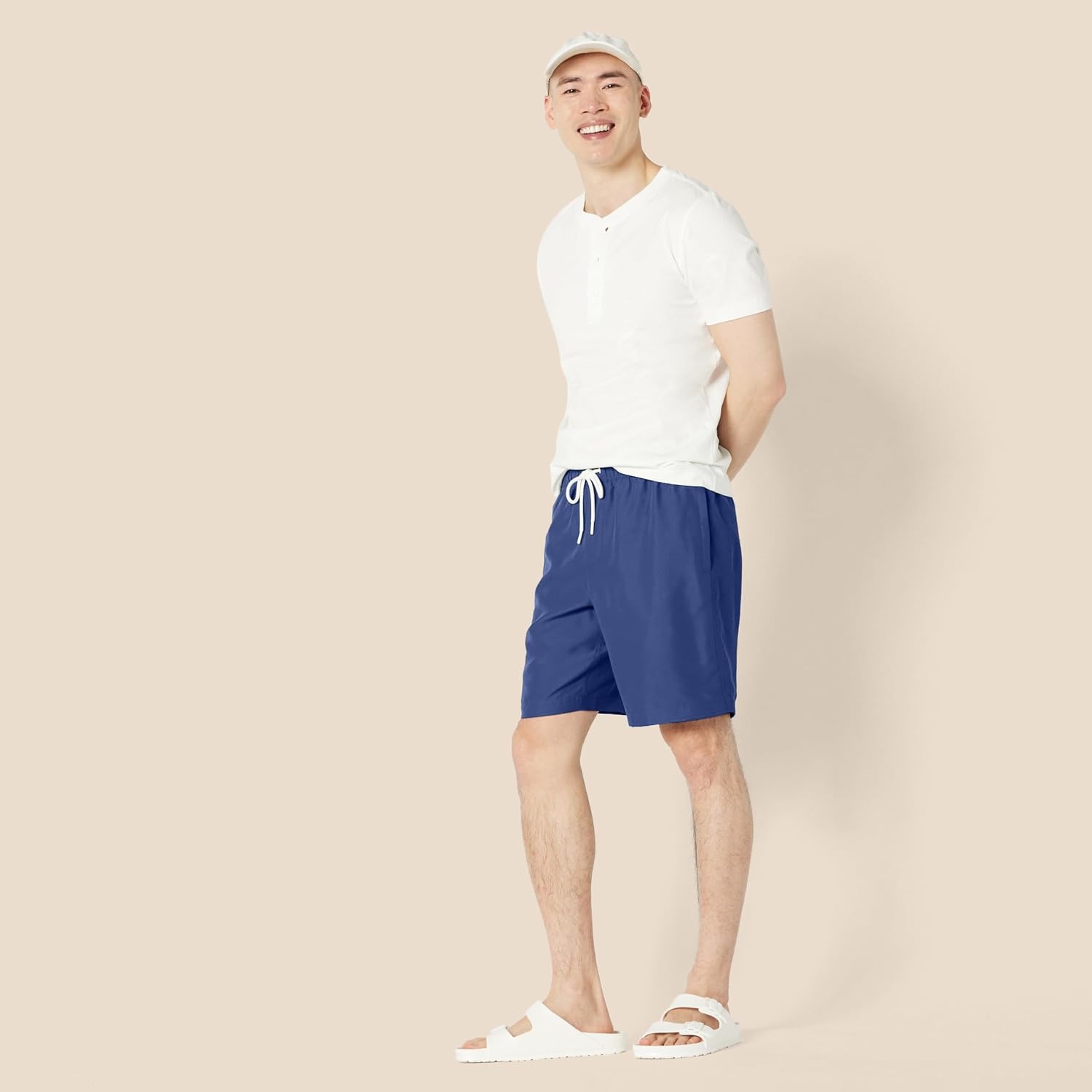 image:imageAmazon Essentials Mens Mens 9 QuickDry Lightweight Breathable Swim Trunk with Mesh LinerNavy
