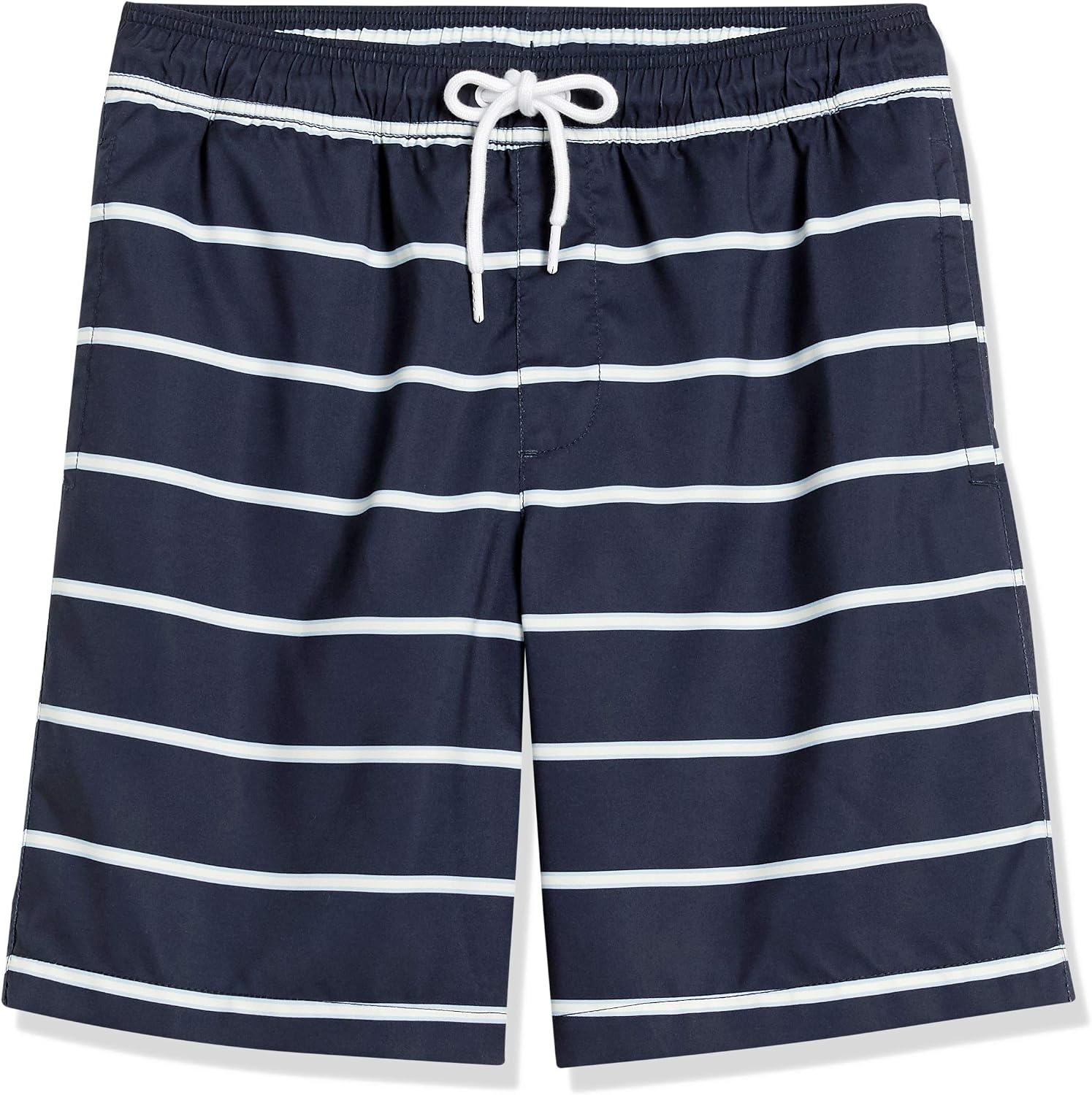 image:imageAmazon Essentials Mens Mens 9 QuickDry Lightweight Breathable Swim Trunk with Mesh LinerNavy Stripe