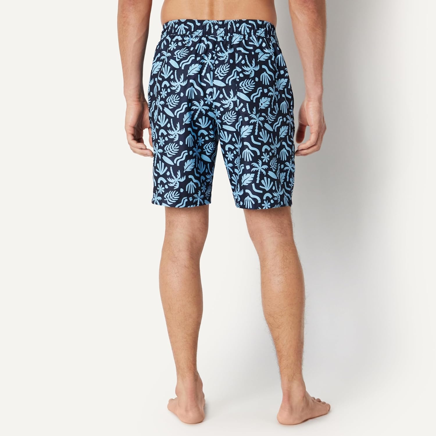 image:imageAmazon Essentials Mens Mens 9 QuickDry Lightweight Breathable Swim Trunk with Mesh LinerNavy Tropical
