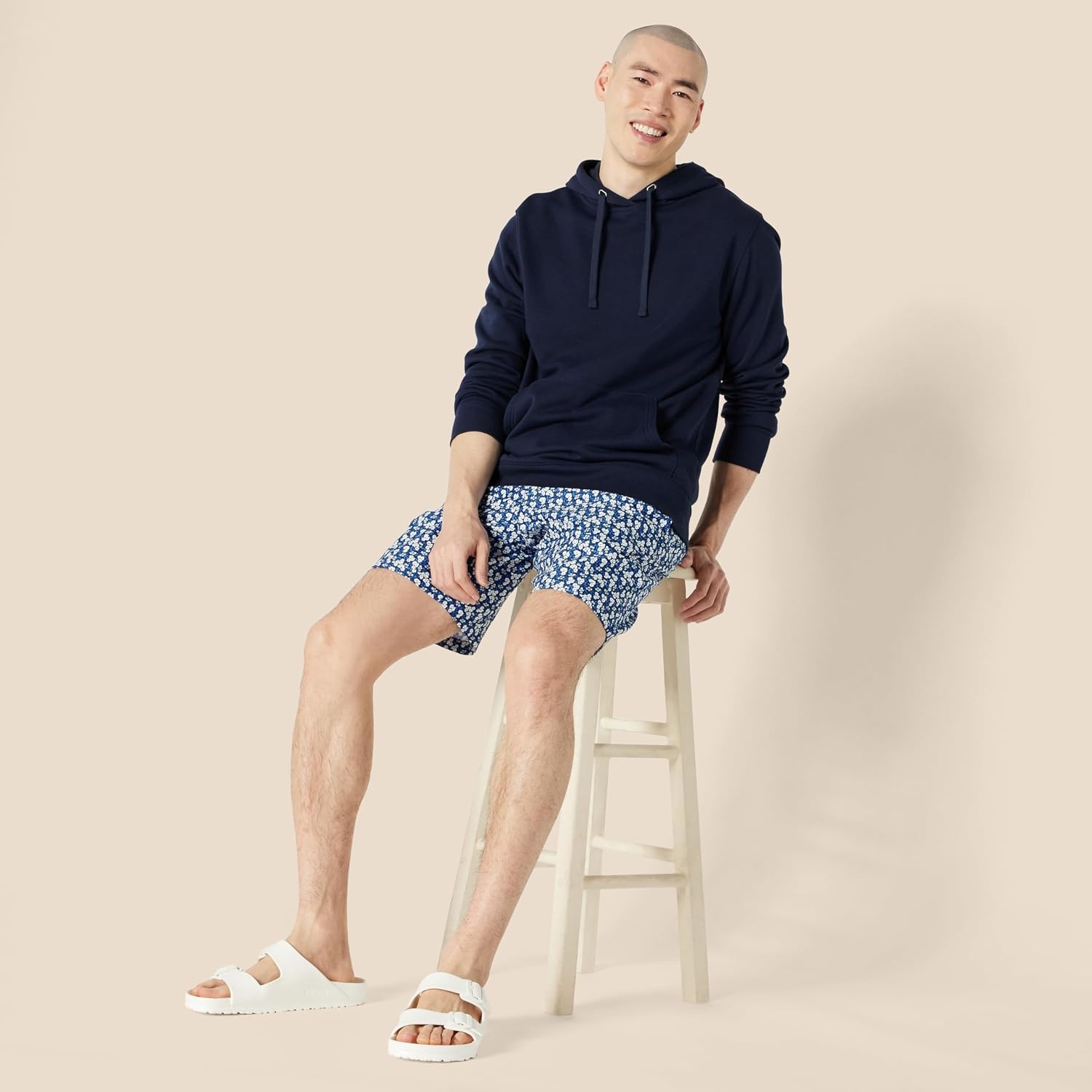 image:imageAmazon Essentials Mens Mens 9 QuickDry Lightweight Breathable Swim Trunk with Mesh LinerNavy White Posey Floral
