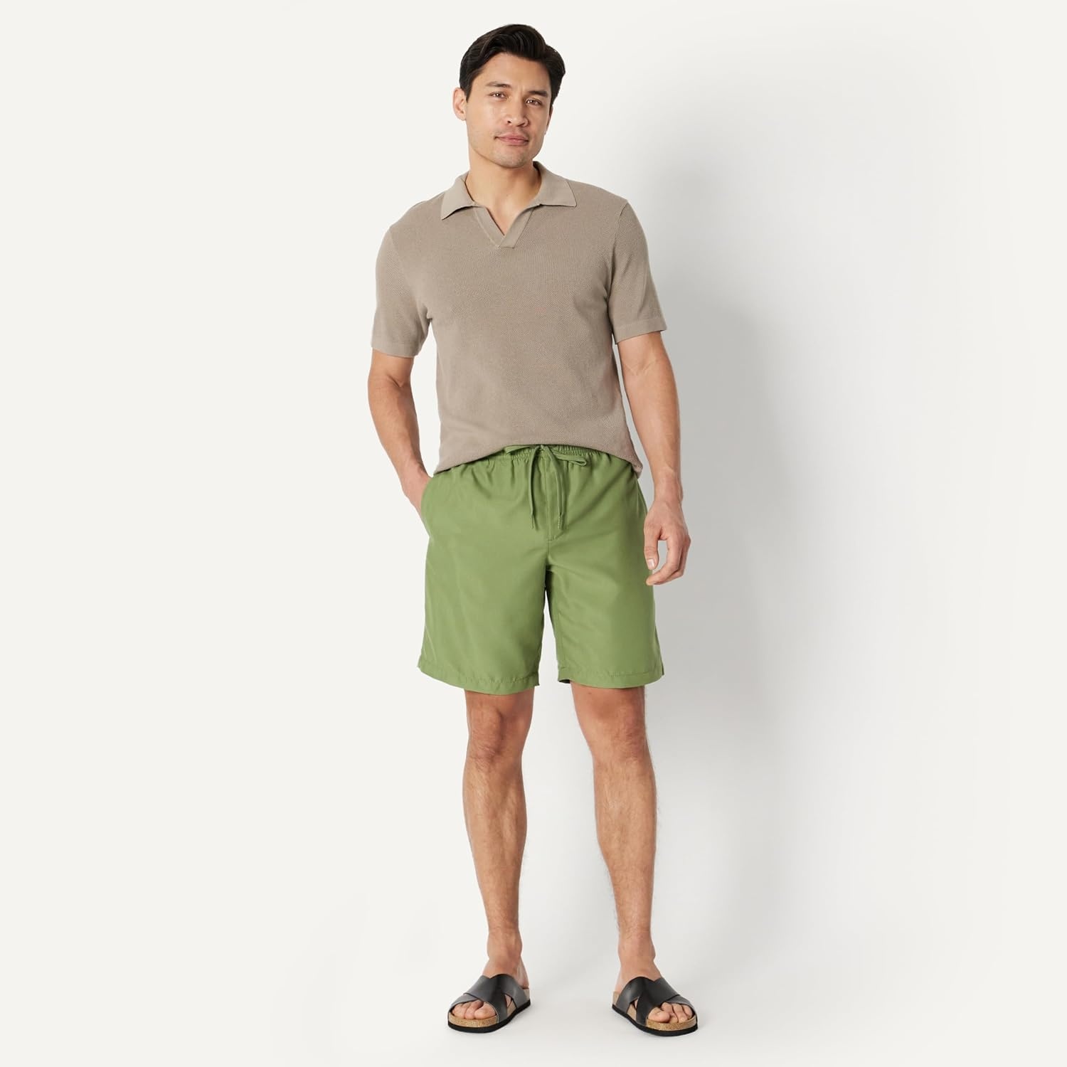 image:imageAmazon Essentials Mens Mens 9 QuickDry Lightweight Breathable Swim Trunk with Mesh LinerOlive